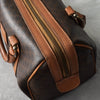 Celine Vintage Macadam PVC/Leather Mini Boston Bag Handbag Brown