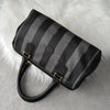 Fendi Vintage Pecan PVC/Leather Handbag Mini Boston Bag Black/Grey