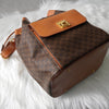 Celine Macadam PVC/皮革 Gancini 抽绳单肩包 棕色