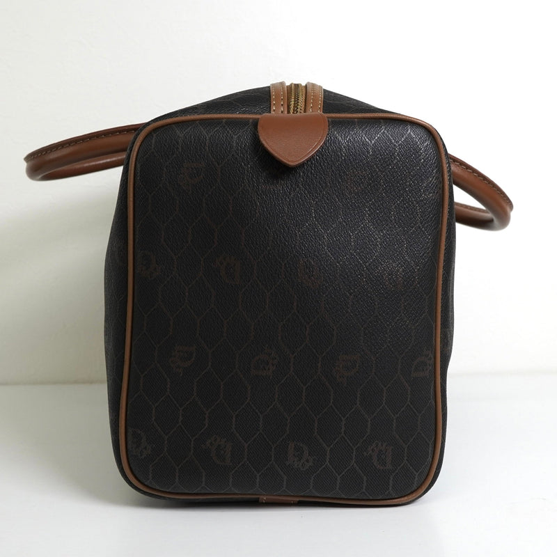 クリスチャン ディオール ハニカム PVC レザー ミニボストンバッグ ブラック / ブラウン - NEWSED