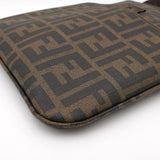 フェンディ ズッカ PVC/レザー ショルダーバッグ カーキ / ブラウン 7VA214 - NEWSED