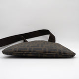 フェンディ ズッカ PVC/レザー ショルダーバッグ カーキ / ブラウン 7VA214 - NEWSED