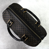 セリーヌ マカダム PVC レザー ミニボストンバッグ ハンドバッグ ブラウン ブラック - NEWSED