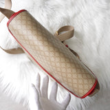 セリーヌ マカダム PVC メッセンジャーバッグ ショルダーバッグ ベージュ / レッド - NEWSED