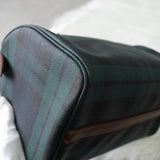 ポロ ラルフローレン チェック柄 PVC ハンドバッグ ミニボストンバッグ グリーン - NEWSED