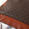 Celine Vintage Macadam PVC/Leather Handbag Freestanding Brown