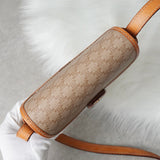 セリーヌ ヴィンテージ マカダム PVC / レザー ミニ ショルダーバッグ ベージュ / キャメル - NEWSED