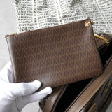 ヴァレンティノ ヴィンテージ PVC / レザー ハンドバッグ ブラウン - NEWSED