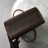 セリーヌ マカダム PVC レザー ミニボストンバッグ ハンドバッグ ブラウン - NEWSED