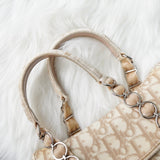 ディオール トロッター チェーン リボン PVC / ベロア ハンドバッグ ベージュ - NEWSED