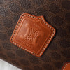Celine Vintage Macadam PVC/Leather Mini Boston Bag Handbag Brown