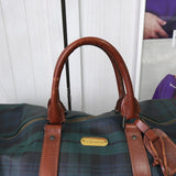 ラルフローレン チェック柄 PVC レザー ボストンバッグ グリーン - NEWSED