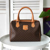 セリーヌ マカダム PVC レザー ミニボストンバッグ ハンドバッグ ブラウン