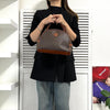 Celine Vintage Macadam PVC/Leather Handbag Freestanding Brown