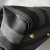 Fendi Vintage Pecan PVC/Leather Handbag Mini Boston Bag Black/Grey