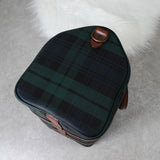 ラルフローレン チェック柄 PVC / レザー ミニボストンバッグ ハンドバッグ グリーン / ブラウン - NEWSED