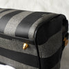 Fendi Vintage Pecan PVC/Leather Handbag Mini Boston Bag Black/Grey