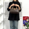 Celine Vintage Macadam PVC/Leather Mini Boston Bag Handbag Brown
