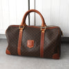 Celine Vintage Macadam PVC/Leather Mini Boston Bag Handbag Brown