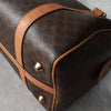 Celine Vintage Macadam PVC/Leather Mini Boston Bag Handbag Brown