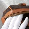 Celine Vintage Macadam PVC/Leather Mini Boston Bag Handbag Brown