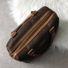 Celine Vintage Macadam PVC/Leather Mini Boston Bag Handbag Brown