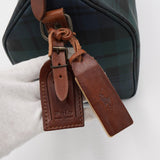 ポロ ラルフローレン チェック柄 ミニボストンバッグ PVC / レザー ダークグリーン - NEWSED