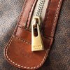 Celine Vintage Macadam PVC/Leather Mini Boston Bag Handbag Brown