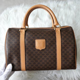 セリーヌ ヴィンテージ マカダム PVC ミニボストンバッグ ハンドバッグ ブラウン - NEWSED