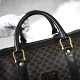 セリーヌ マカダム PVC レザー ミニボストンバッグ ハンドバッグ ブラウン ブラック - NEWSED