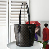 セリーヌ マカダム PVC / レザー トートバッグ 自立型 ブラック / ブラウン - NEWSED