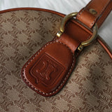 セリーヌ マカダム PVC / レザー ラウンド ショルダーバッグ ポシェット ベージュ - NEWSED