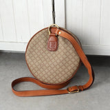 セリーヌ マカダム PVC / レザー ラウンド ショルダーバッグ ポシェット ベージュ - NEWSED