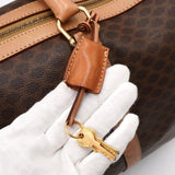 セリーヌ ヴィンテージ マカダム PVC/レザー ボストンバッグ ブラウン - NEWSED