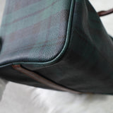 ポロ ラルフローレン チェック柄 PVC ハンドバッグ ミニボストンバッグ グリーン - NEWSED