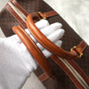 Celine Vintage Macadam PVC/Leather Mini Boston Bag Handbag Brown