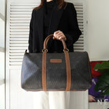 クリスチャン ディオール ヴィンテージ ハニカム柄 PVC ボストンバッグ ハンドバッグ ブラウン系 - NEWSED