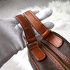 Celine Vintage Macadam PVC/Leather Handbag Freestanding Brown