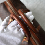 ヴィンテージ セリーヌ マカダム ボストンバッグ PVC / レザー ブラウン 南京錠・鍵付き - NEWSED