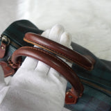 ポロ ラルフローレン チェック柄 PVC ハンドバッグ ミニボストンバッグ グリーン - NEWSED