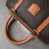 Celine Vintage Macadam PVC/Leather Mini Boston Bag Handbag Brown