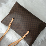 セリーヌ マカダム PVC / レザー トートバッグ ブラウン - NEWSED