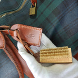 ラルフローレン チェック柄 PVC レザー ボストンバッグ グリーン - NEWSED