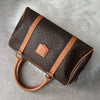 Celine Vintage Macadam PVC/Leather Mini Boston Bag Handbag Brown