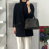 Celine Bolide Macadam PVC/皮革手提包，独立式，黑色