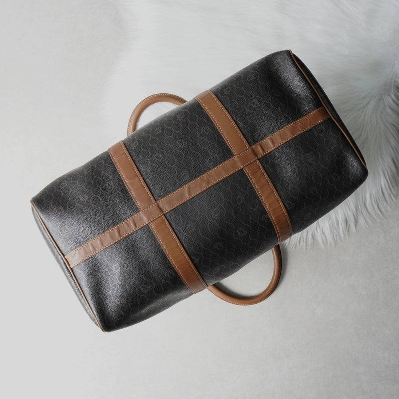 クリスチャン ディオール ヴィンテージ ハニカム柄 PVC ボストンバッグ ハンドバッグ ブラウン系 - NEWSED