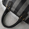 Fendi Vintage Pecan PVC/Leather Handbag Mini Boston Bag Black/Grey