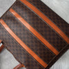 Celine Vintage Macadam PVC/Leather Handbag Freestanding Brown