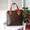Celine Macadam PVC/皮革手提包单肩包 A4 收纳包棕色