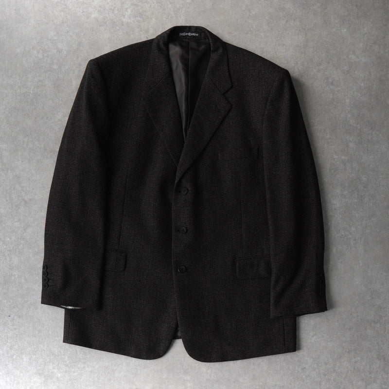 イヴサンローラン ツイード テーラードジャケット ブラウン